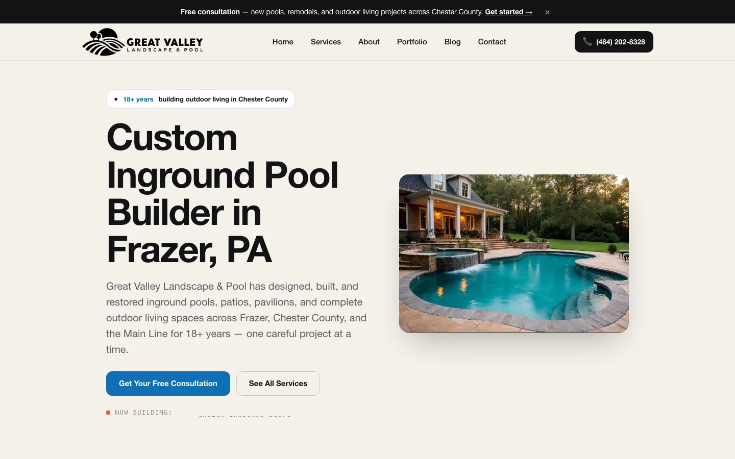 Great Valley Landscape & Pool homepage