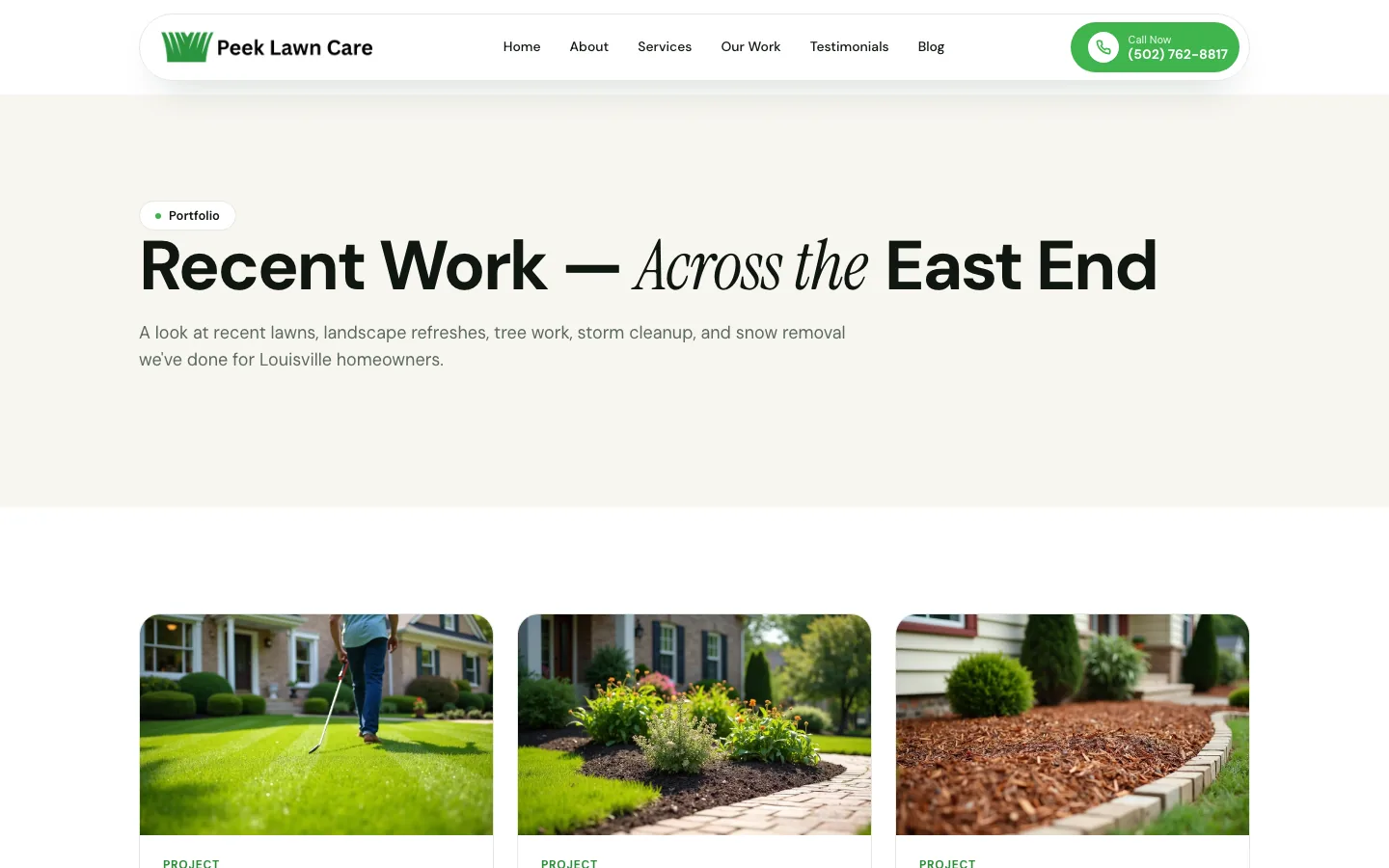 Peek Lawn Care 'Recent Work Across the East End' portfolio gallery